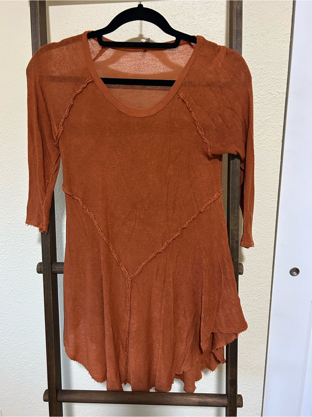 Rust Orange Knit Top